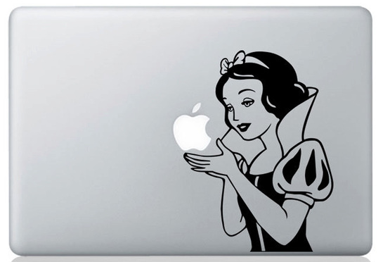 Black and white snow white macbook sticker and decal