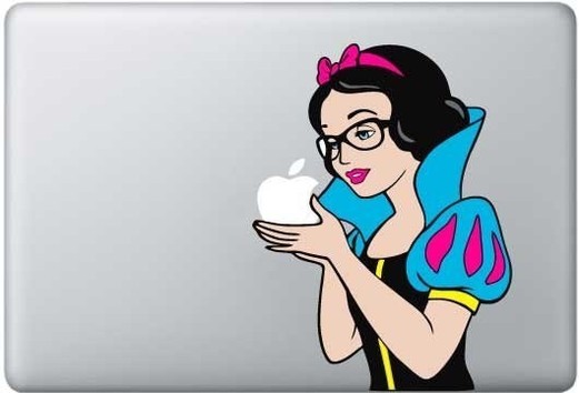 Hipster Snow White macbook sticker and decal