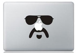 Mustache man macbook sticker and decal