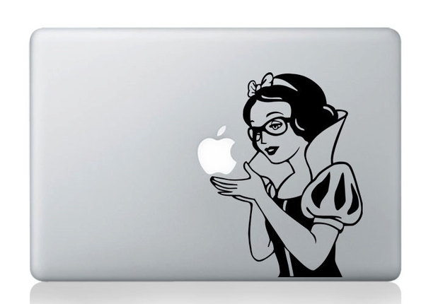 black and white hipster snow white macbook sticker and decal