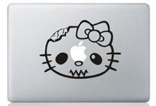 Zombie hello kitty macbook sticker and decal
